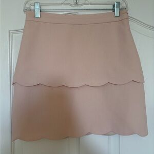 Club Monaco Blush Scalloped Mini Skirt